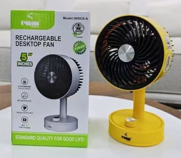 Rechargeable desktop fan