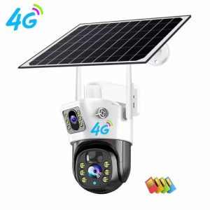 Solar security camera dual lens 4g