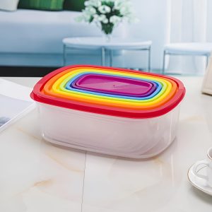 7 Pcs Rainbow Crisper sealed container